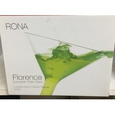 HOLLOW STEM Blown Glass RONA FLORENCE MARTINI GLASSES Set of 8 FOR $75